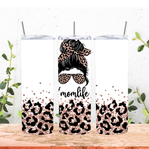 #momlife Leopard 20oz Tumbler