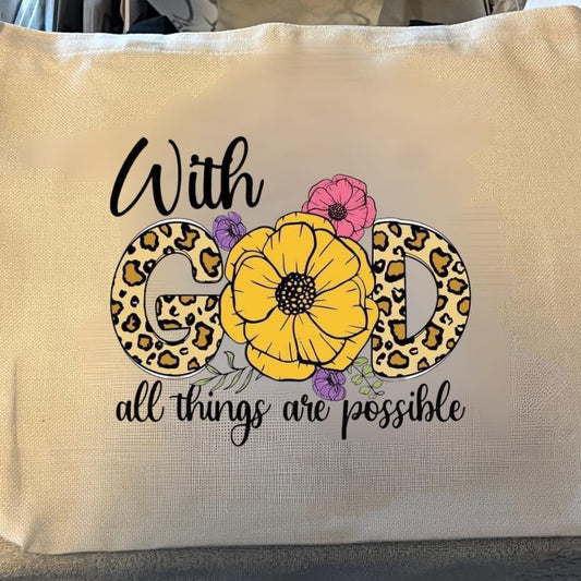 With God All Things Are Possible Large Tote