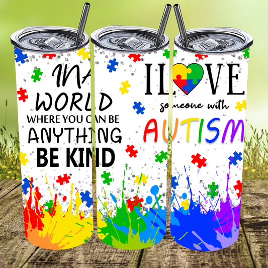 Autism Awareness - Be Kind Tumbler