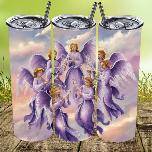 Purple Angels Singing Tumbler