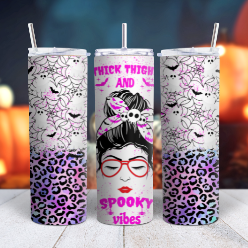 Thick Thighs and Spooky Vibes 20oz Tumbler