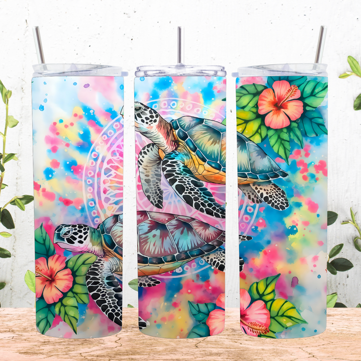 Sea Turtle Water Color Tumbler