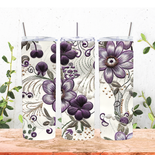 Purple Flowers 20oz Tumbler