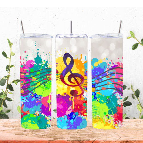 Neon Musical Note 20oz Tumbler