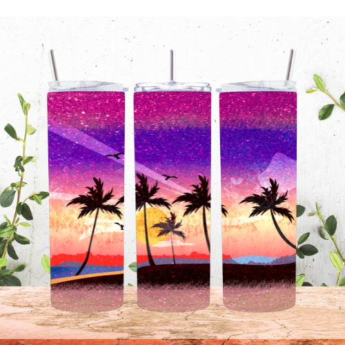 Faux Glitter Sunset 20oz Tumbler