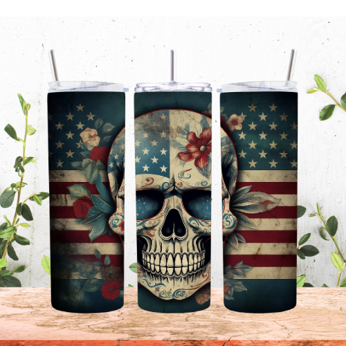 Patriotic Skull 20oz Tumbler