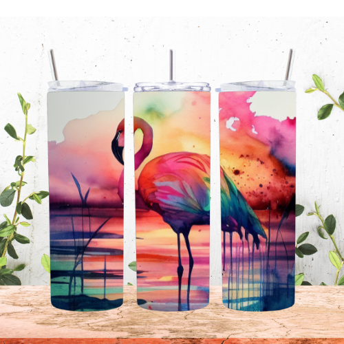 Painted Flamingo 20oz Tumbler