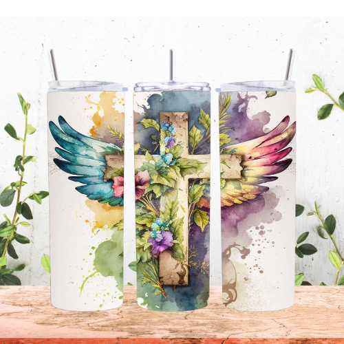 Angel Wing Cross 20oz Tumbler