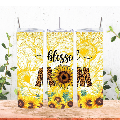 Sunflower Blessed Mom 20oz Tumbler