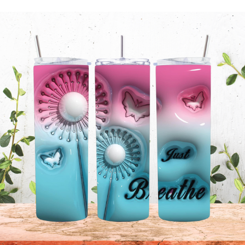 Just Breathe Bubble 20oz Tumbler