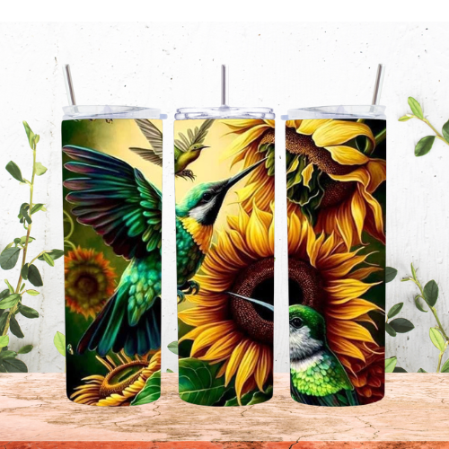 Hummingbird Sunflower 20oz Tumbler