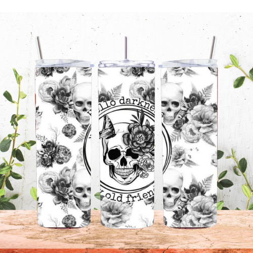 Skull Hello Darkness My Old Friend 20oz Tumbler