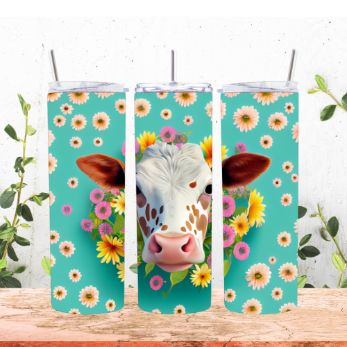 Teal Cow 20oz Tumbler