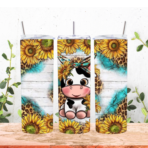 Sunflower Baby Moo Moo 20oz Tumbler