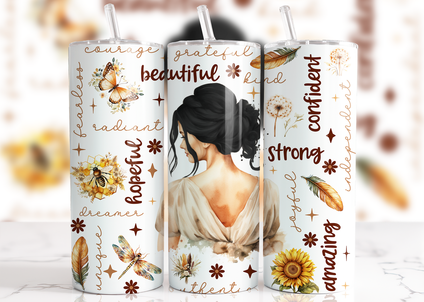 Black Hair Inspirational Tumbler