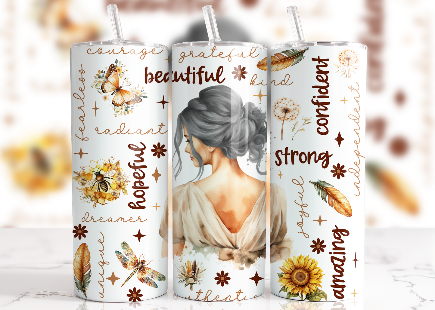 Gray Hair Inspirational Tumbler