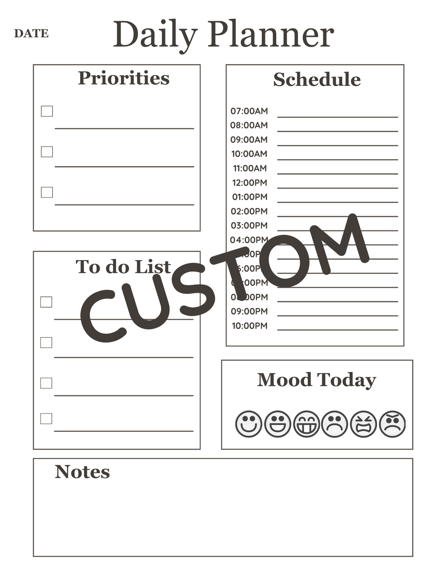 Daily Planner - Custom