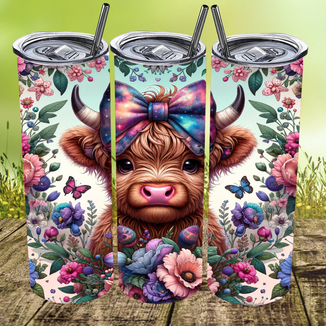 Mixed Floral Moo Tumbler