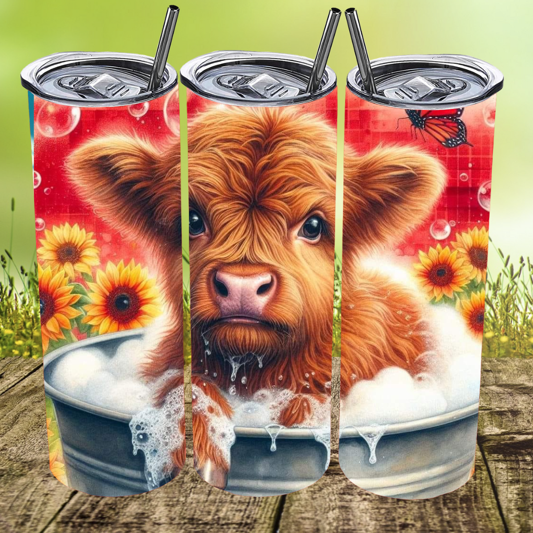 Orange Bubble Moo Tumbler