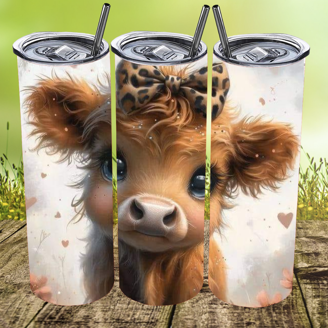 Leopard Bow Moo Tumbler