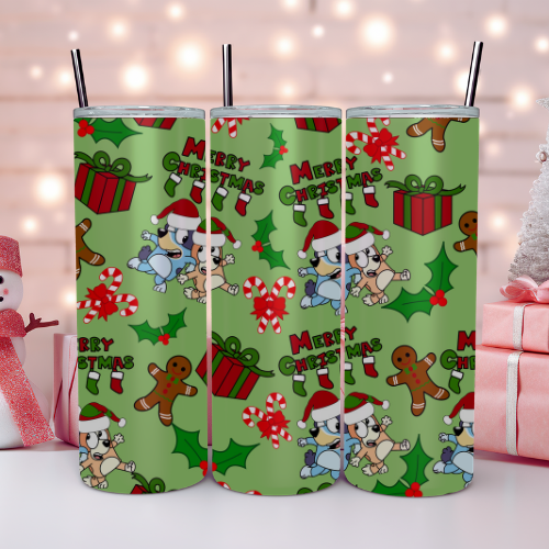 Green Dog Christmas Tumbler