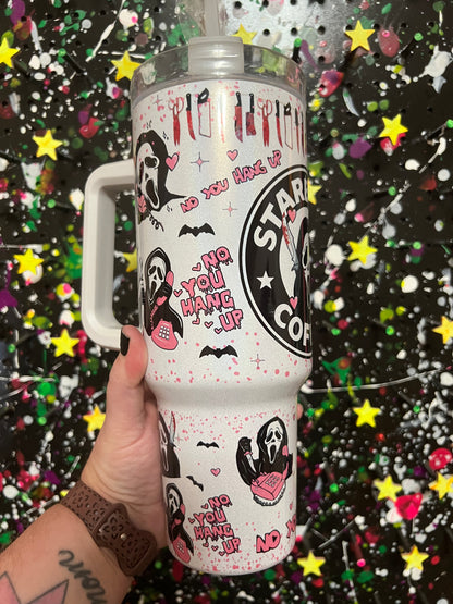 Spooky Face 40oz Handle Tumbler