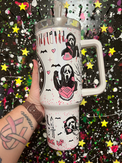 Spooky Face 40oz Handle Tumbler