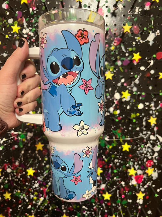 Blue 40oz Handle Tumbler