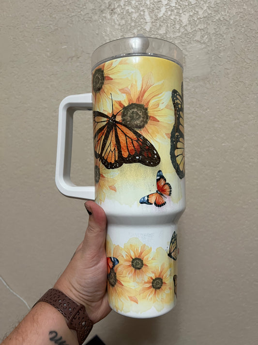 Butterfly 40oz Handle Tumbler