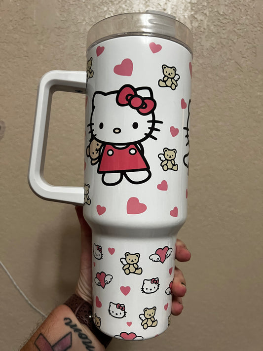 HK with Hearts and Bears 40oz w/ Handle