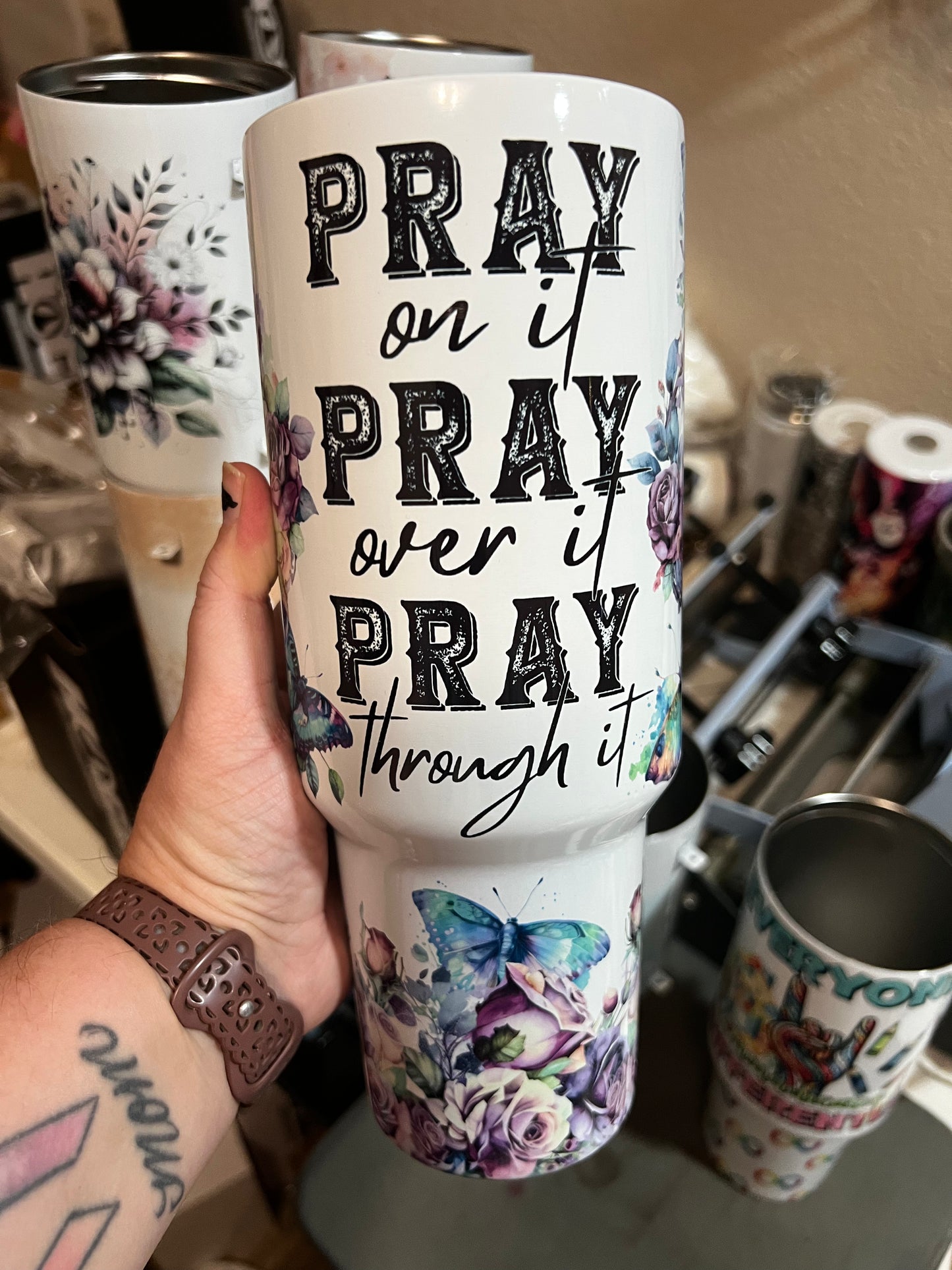 Pray on It 40oz Handle Tumbler