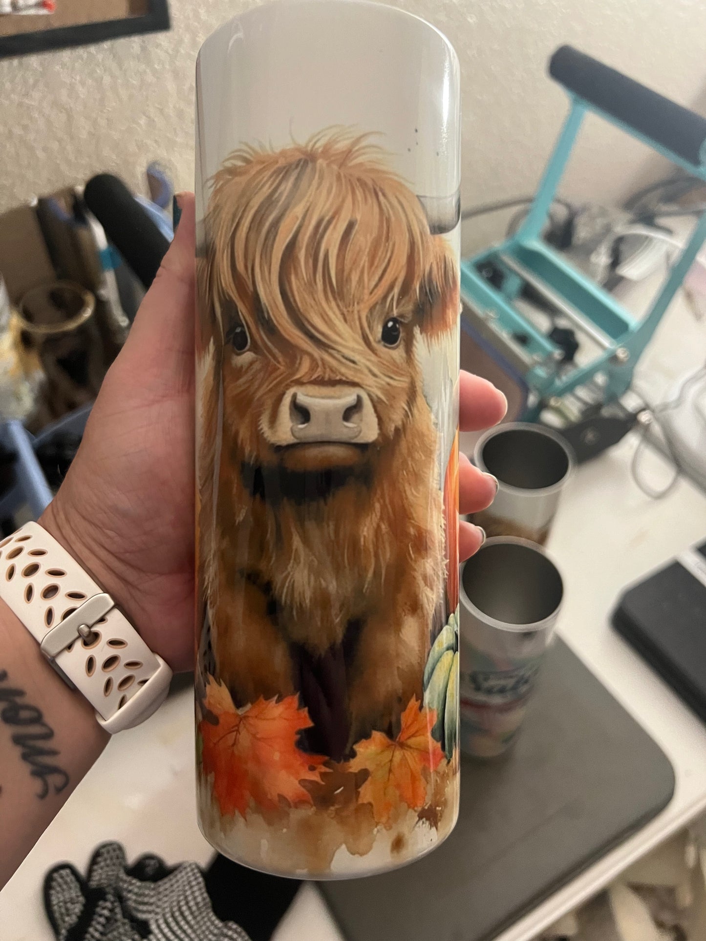 Pumpkin Highland Cow 20oz Tumbler