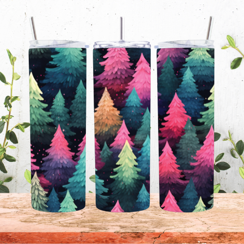 Multi Color Trees Tumbler