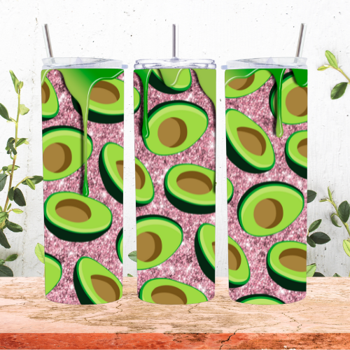 Avocado Fauxe Glitter Tumbler