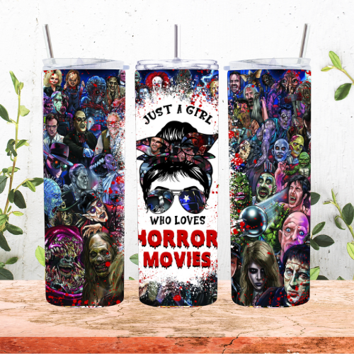 Just a Girl Who Loves Horror Movie No Drip Tumbler