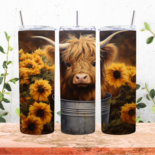 Sunflower Highland Moo Tumbler