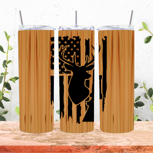 Wood Grain Deer Tumbler Tumbler