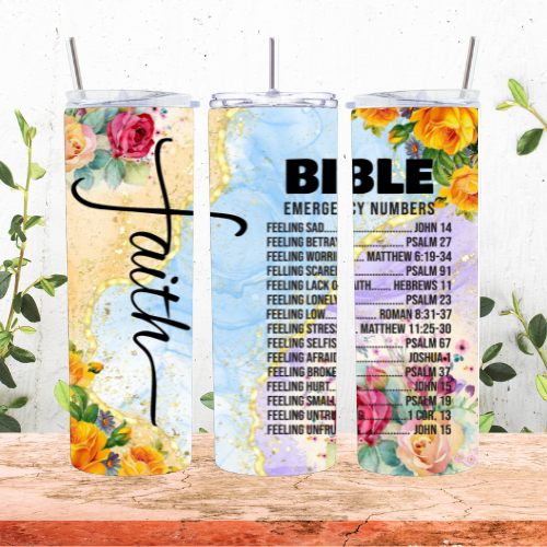 Bible Emergency Numbers Tumbler