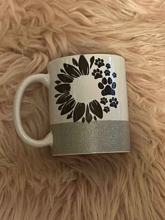 Sunflower Paw Print Coffee Mug