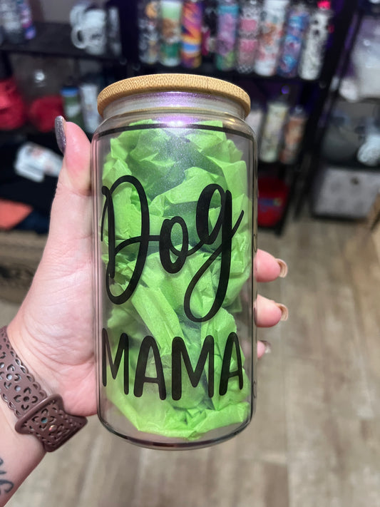 16oz Purple Shimmer Libby - Dog Mama