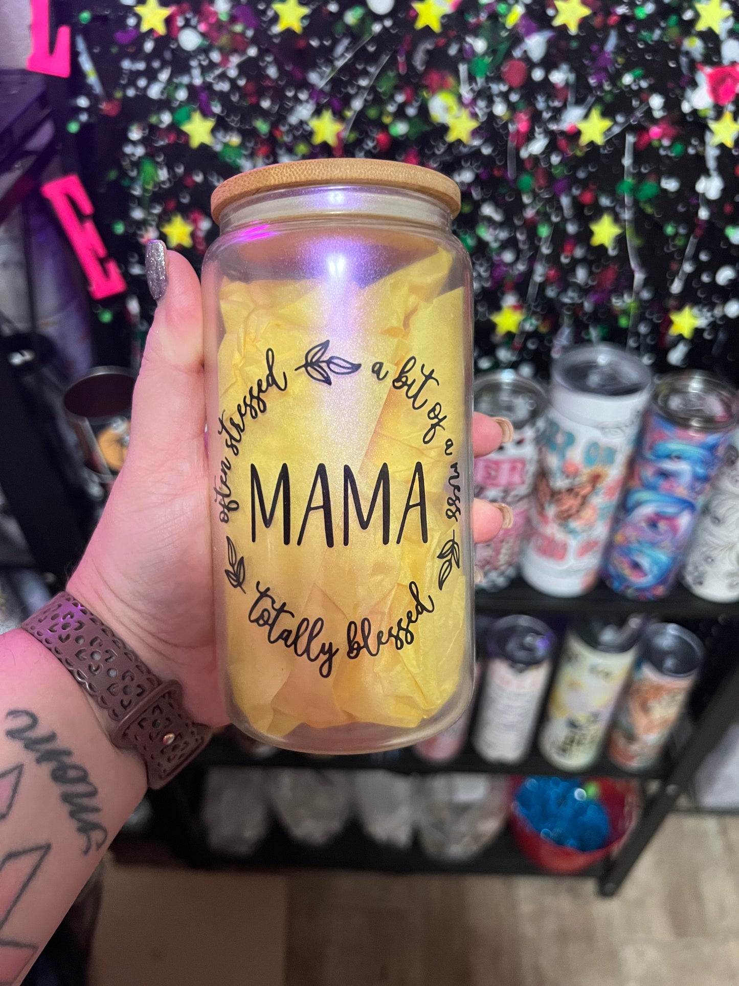 16oz Purple Shimmer Libby - MAMA