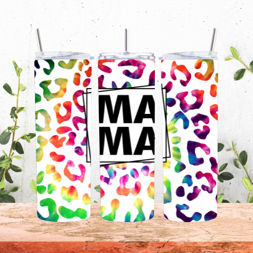 Neon Leopard Mama 20oz Tumbler