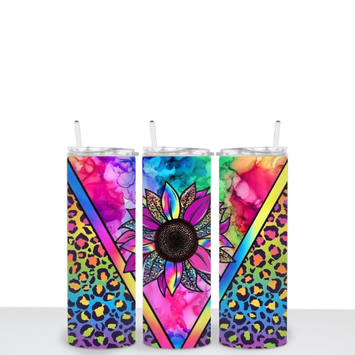 Neon Sunflower V-Split 20oz Subliminal Tumbler