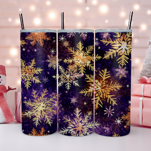 Purple Snowflake Tumbler