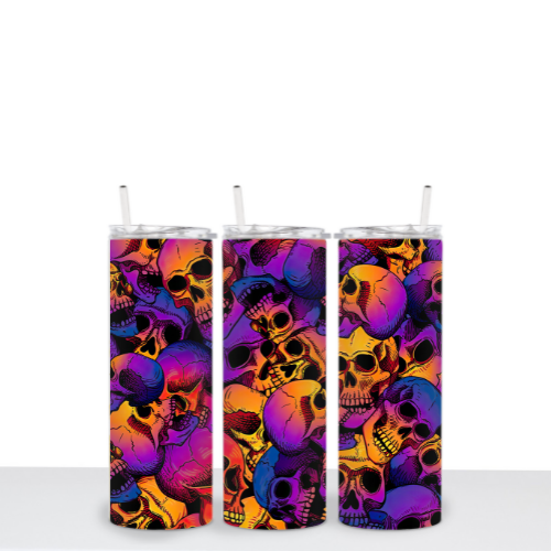 Vibrant Purple Skulls Tumbler