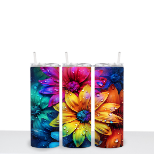 Rain Drop Daisies Tumbler