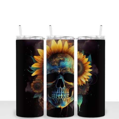 Sunflower Skull 20oz Tumbler