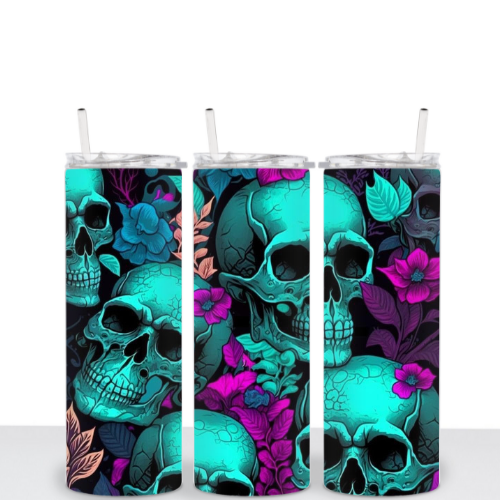 Teal Skulls 20oz Tumbler