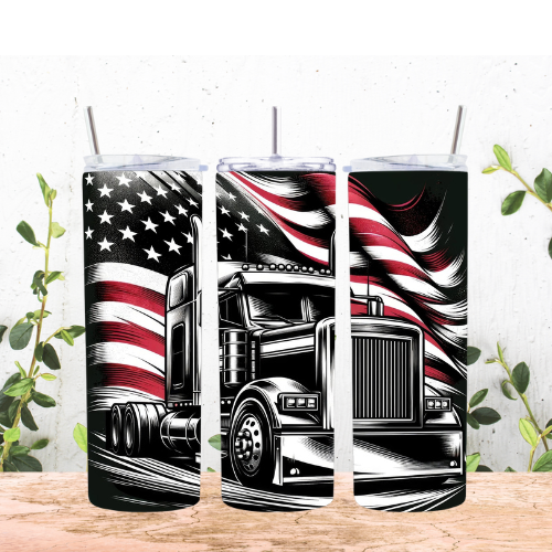 American Flag Truck Tumbler