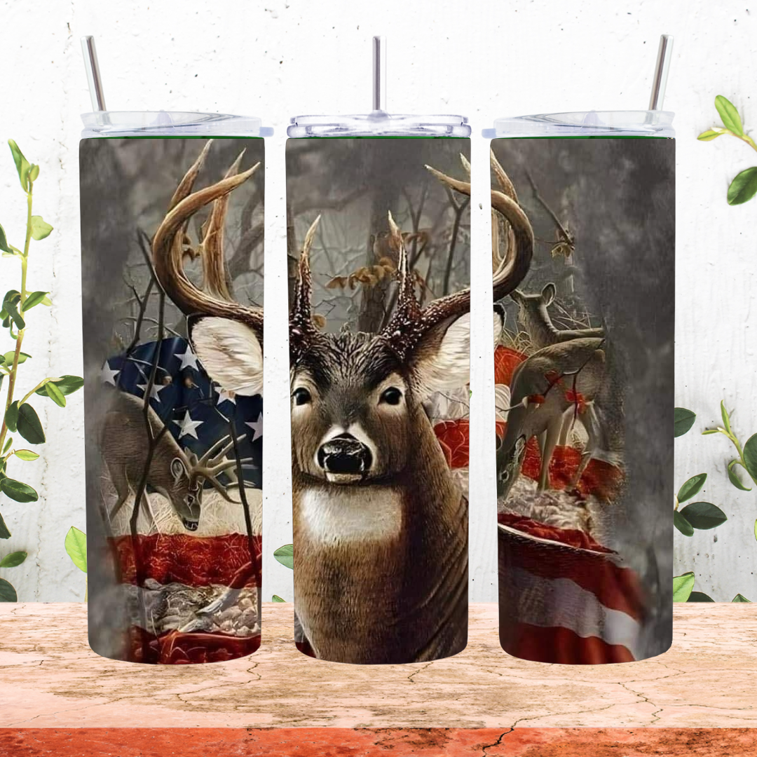 Patriotic Deer Tumbler